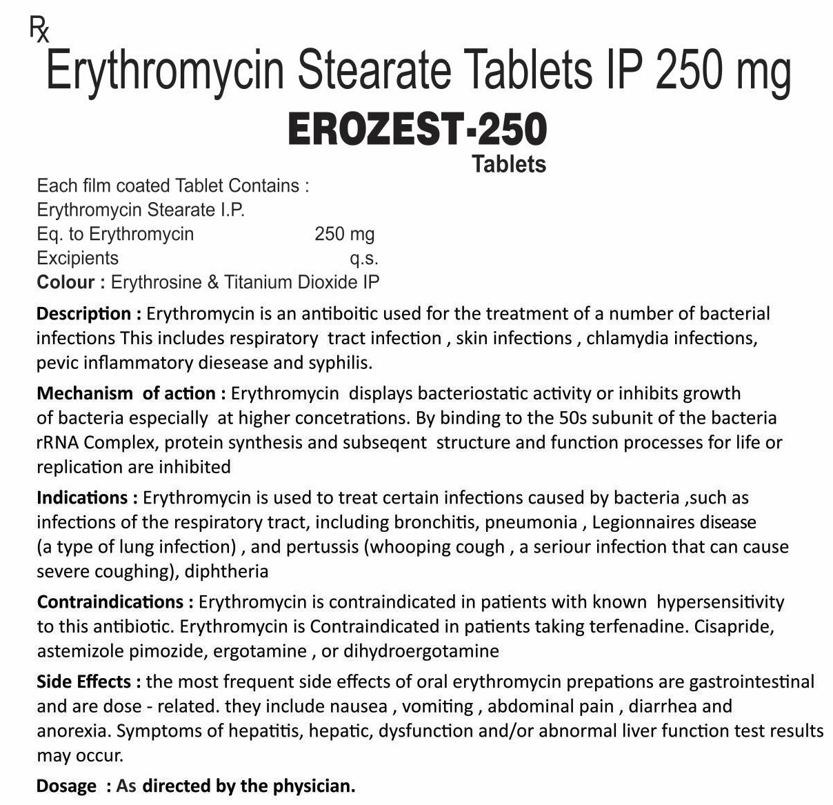 EROZEST 500 TABLETS